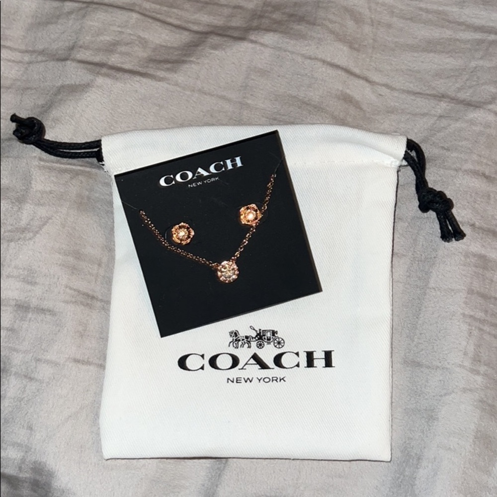 Coach earrings and necklace set